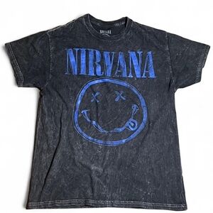 NIRVANA Black Tee with Iconic White Logo